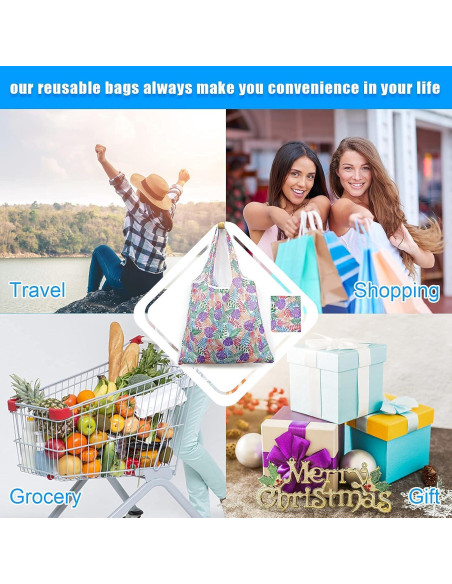 6 Bolsas de Compras Reutilizables XL Nylon Ripstop 22.68 kg