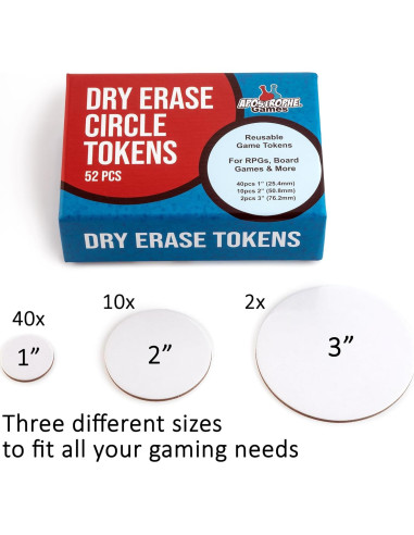 Fichas de Borrado en Seco Apostrophe Games - 52 Piezas Reutilizables