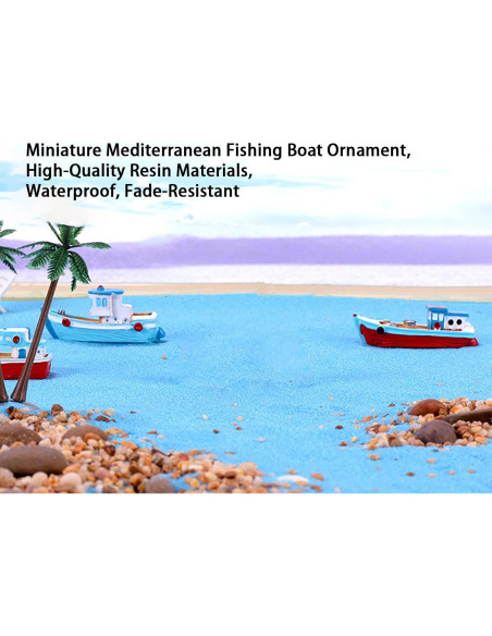 Mini Barco de Pesca Colorido Tangseajiao - 2 Pcs Decoración Mini Barco de Pesca Colorido Tangseajiao - 2 Pcs Decoración