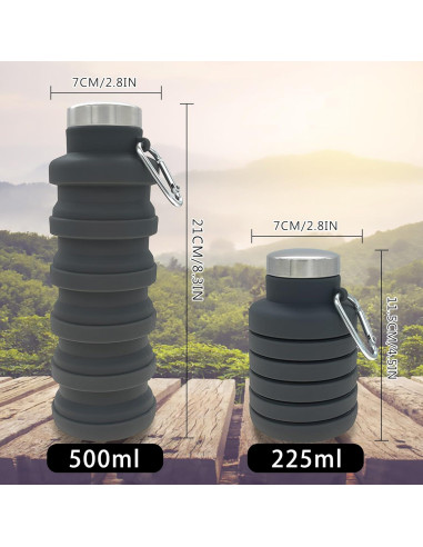 Botella de Agua Plegable YCT 500ml Silicona Reutilizable