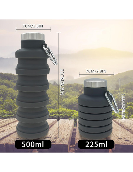 Botella de Agua Plegable YCT 500ml Silicona Reutilizable