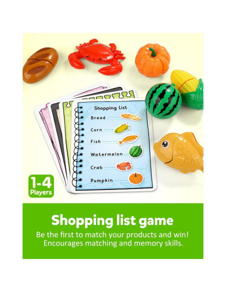 Juego de Cocina Imaginativo Coogam 25 Piezas Frutas y Verduras