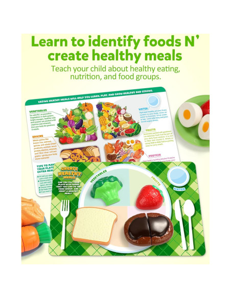 Juego de Cocina Imaginativo Coogam 25 Piezas Frutas y Verduras