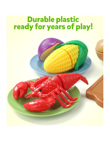 Juego de Cocina Imaginativo Coogam 25 Piezas Frutas y Verduras