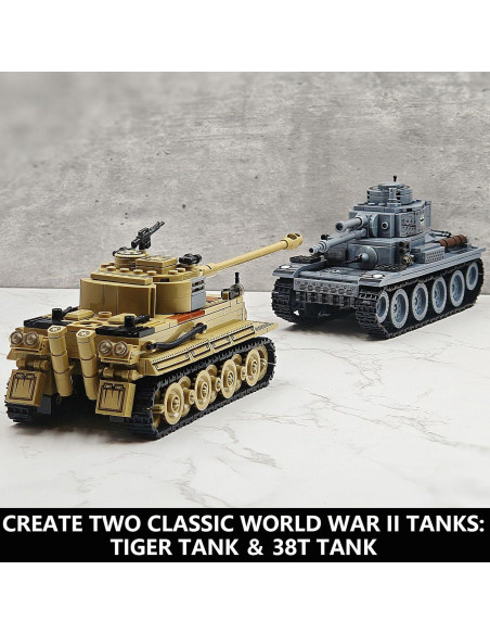 Juego de Construcción de Tanques Tigre I y 38(t) ZSFHJAZKTZKX