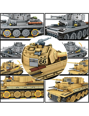 Juego de Construcción de Tanques Tigre I y 38(t) ZSFHJAZKTZKX