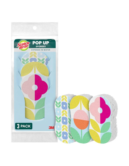 Esponjas de Cocina Scotch-Brite Brite Blooms Pop Up - 3 Unidades