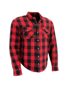 Camisa de Motociclista de Franela Milwaukee Leather MPM1631 con Armadura CE