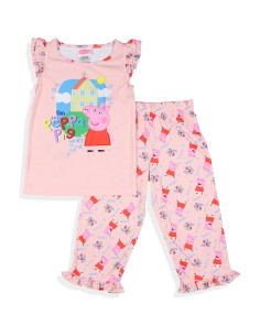 Pijamas Peppa Pig 2 Piezas para Niñas 4T con Volantes 2