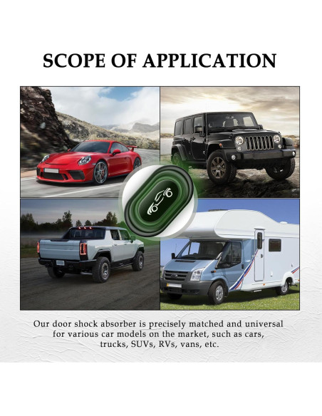 16 Amortiguadores de Puerta de Coche Stacool - Silicona Luminoso