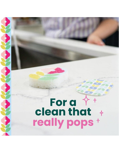 Esponjas de Cocina Scotch-Brite Brite Blooms Pop Up - 3 Unidades