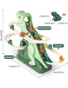 Pista de Carreras de Dinosaurios Vingtank con Luz y Música 2
