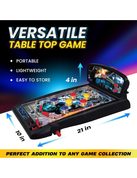 Juego de Pinball New Era Negro - Máquina Interactiva 53 cm