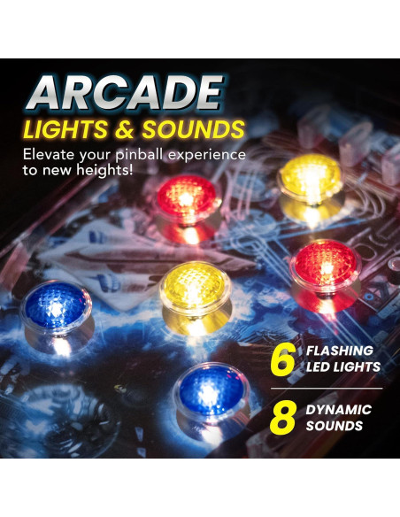 Juego de Pinball New Era Negro - Máquina Interactiva 53 cm