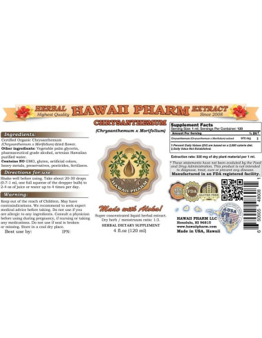 Extracto Líquido de Crisantemo Orgánico HawaiiPharm 118 ml