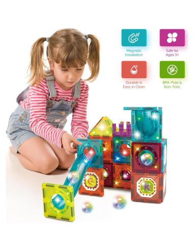 Contixo Juguetes de Construcción STEM - 65 Piezas Azulejos 3D