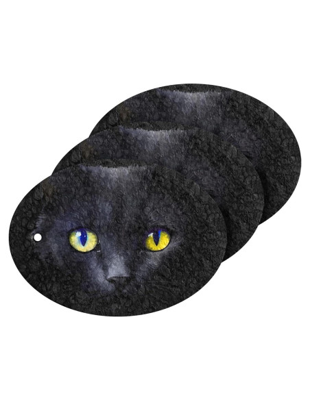 3 Esponjas de Fregar Gato Negro Jihqo 9x6.5 cm Antirayaduras