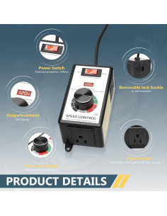 Controlador de Velocidad de Motor AC IGEYAPA 15A 120V con LED 2