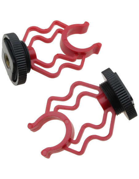 Soporte de micrófono de escopeta 2 PCS ABS Rojo STB-02 Soporte de micrófono de escopeta 2 PCS ABS Rojo STB-02