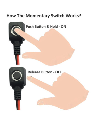 Interruptor Momentáneo CARSANBO 12V 24V con Cable 0.5M