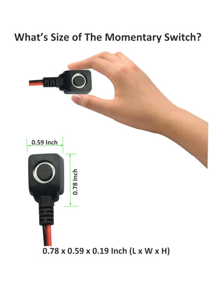 Interruptor Momentáneo CARSANBO 12V 24V con Cable 0.5M