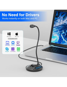 Micrófono USB CMOCIIY 605 con Cuello de Ganso y Cancelación de Ruido 2