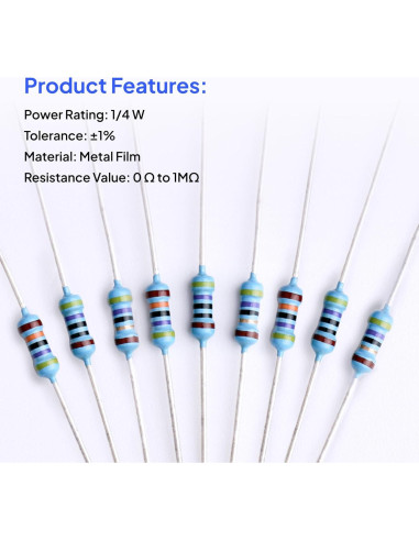 Kit de Resistencias ELEGOO 17 Valores 0-1M Ohm 525 Piezas