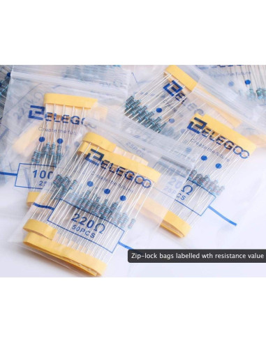 Kit de Resistencias ELEGOO 17 Valores 0-1M Ohm 525 Piezas