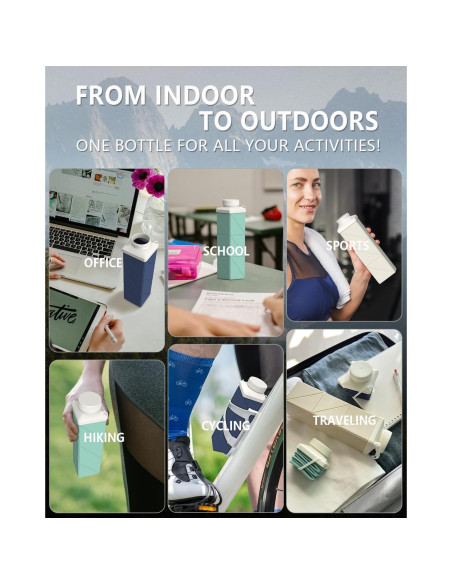 Botella de Agua Plegable 720ml BEAUTAIL Ligera y Reutilizable Botella de Agua Plegable 720ml BEAUTAIL Ligera y Reutilizable