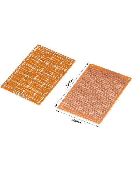 Kit de 10 Placas PCB Protoboard 50x70mm Ferwooh para DIY