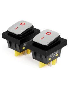 Interruptor de Palanca FILN KCD4 DPST 30A IP67 Rojo 110-220V