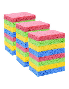 Esponjas de Cocina YoleShy 24 Piezas Celulosa Natural Reutilizables