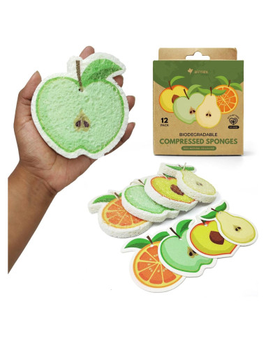 Esponjas Comprimidas Biodegradables AIRNEX - 12 Piezas Ecológicas