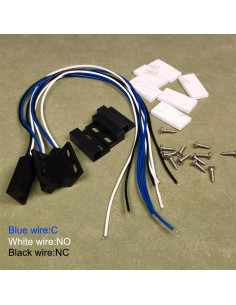 3 Juegos Interruptores Magnéticos Negro NO/NC 30cm para Alarma 2