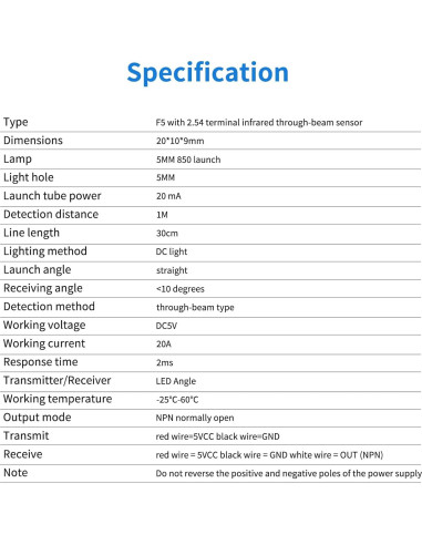 4 Sensores de Haz Infrarrojo Ransanx 5MM para Microcontrolador