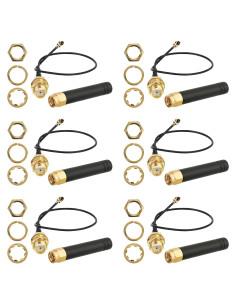 6 Antenas LoRa 915MHz 2dBi U.FL a SMA Meshnology