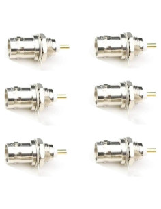 Conector hembra BNC montaje en panel 6-pack niquelado