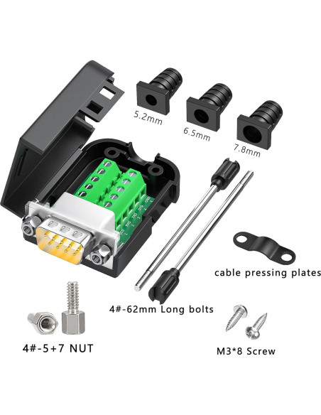Adaptadores Seriales DB9 JUXIN Macho y Hembra Sin Soldadura