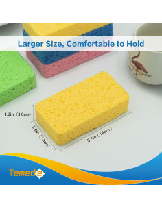 Esponjas de Celulosa Temede - 5 Piezas, 14x7.6x3 cm, Multiusos 2