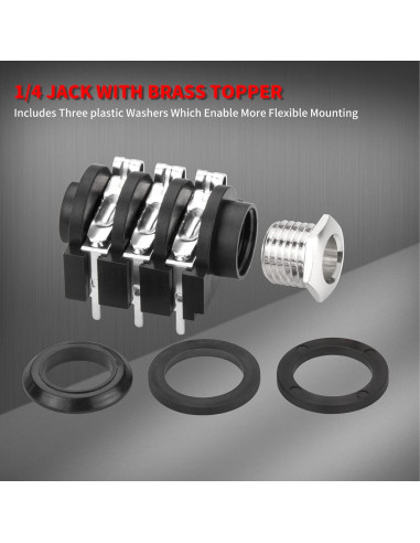 Jack Hembrado Estéreo 6.35mm DaierTek 18 Piezas para Pedal