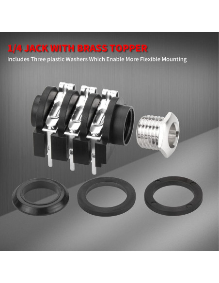 Jack Hembrado Estéreo 6.35mm DaierTek 18 Piezas para Pedal