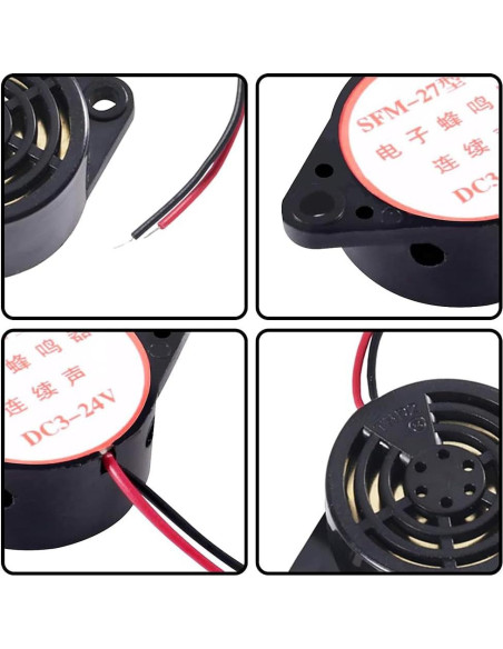 5 Zumbadores Piezoeléctricos UMLIFE SFM-27 3-24V Alarma Sonido