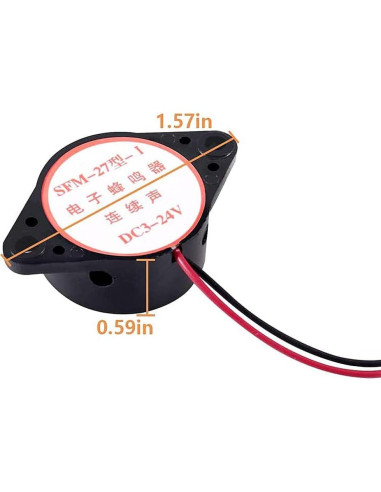 5 Zumbadores Piezoeléctricos UMLIFE SFM-27 3-24V Alarma Sonido