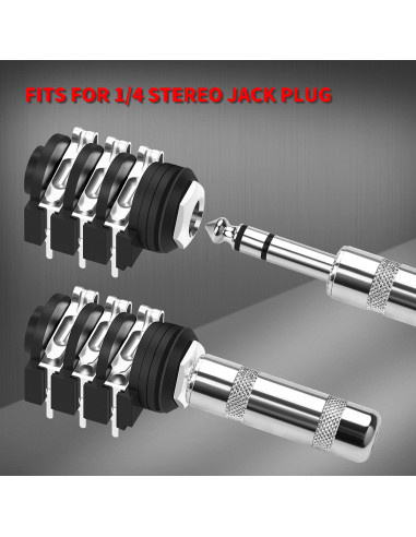 Jack Hembrado Estéreo 6.35mm DaierTek 18 Piezas para Pedal