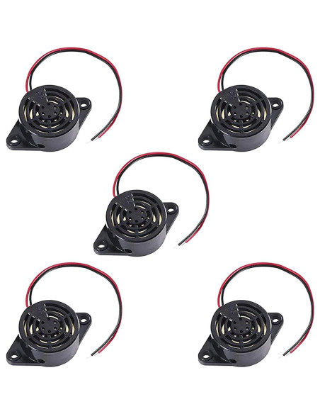 5 Zumbadores Piezoeléctricos UMLIFE SFM-27 3-24V Alarma Sonido