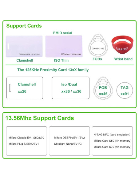 Lector RFID Ajfwm Doble Frecuencia 125KHz/13.56MHz USB