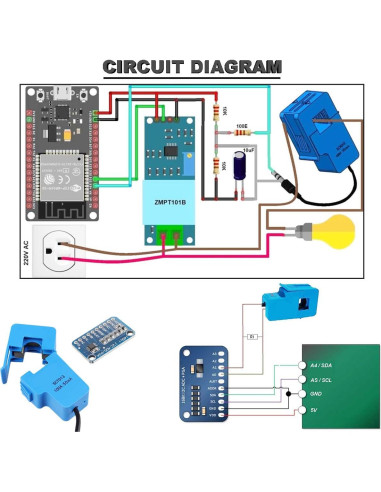 Transformador de Corriente SCT-013-000 100A/50mA + Módulo ADC