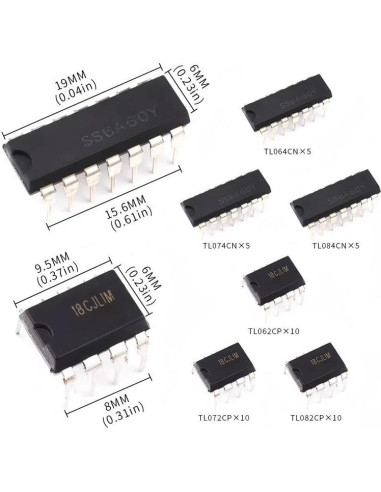 Kit 45pcs Amplificadores Operacionales VANXY TL064CN TL074CN