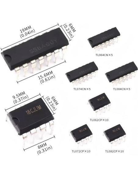 Kit 45pcs Amplificadores Operacionales VANXY TL064CN TL074CN