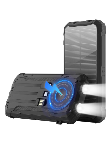 Banco de Energía Solar 20000mAh Luvknit Cargador Inalámbrico